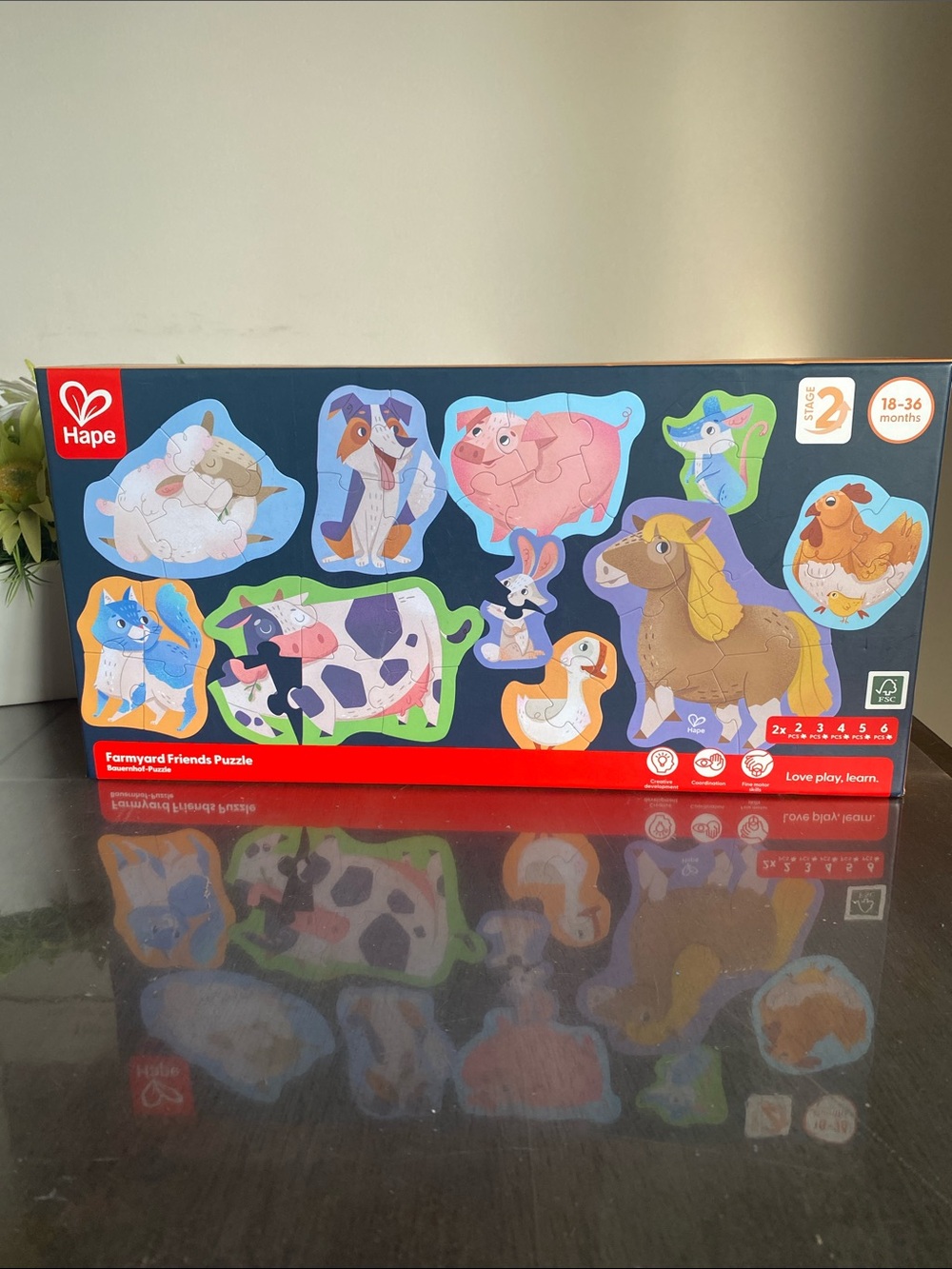 New🌈 Hape Farmyard Friends Puzzle Pack kids early learning DIY